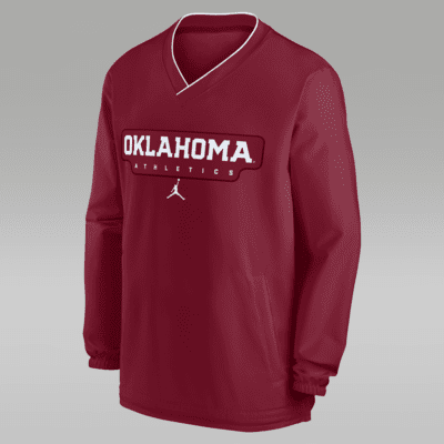 【Nike】Oklahoma Sooners Victory Jordan Zip Long-Sleeve Top Oklahoma Sooners Sideline Men's Jordan College Long-Sleeve